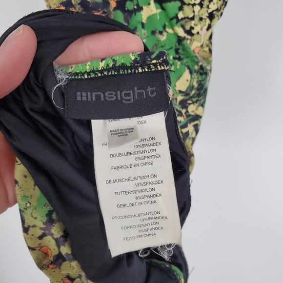 Insight Green Multi Print Strappy Open Back Once Piece Swimsuit 4 - Picture 5 of 7